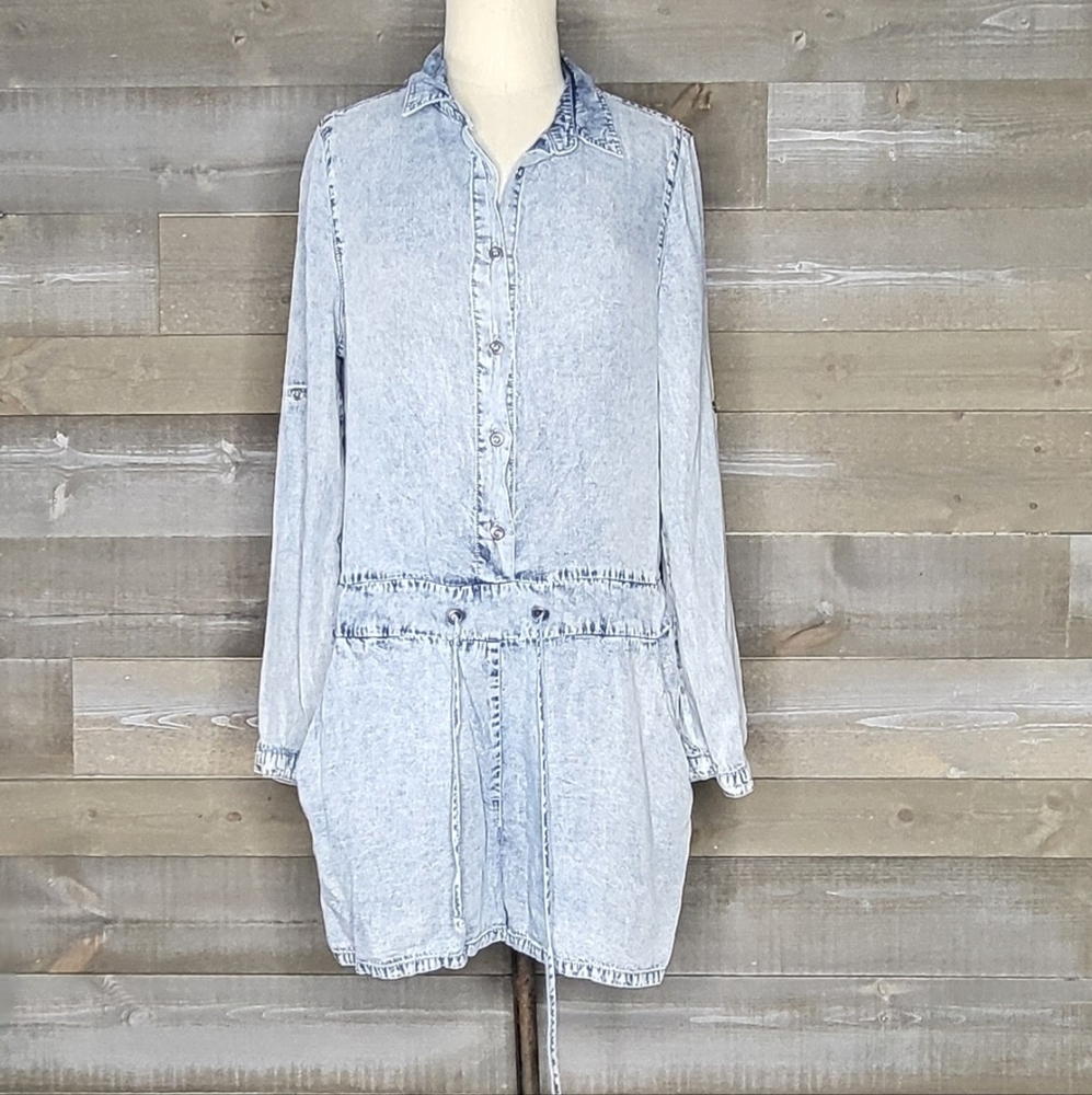 standards & practices Modern Tencel Acid Wash Long Sleeve Romper